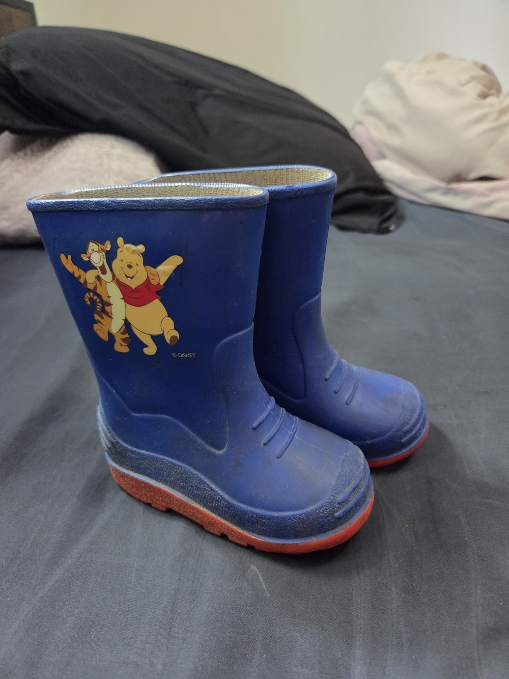 Blue Kids Rain Boots with Winnie the Pooh Graphic